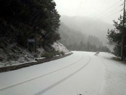 Χιόνισε τη νύχτα στην Ελασσόνα - Εκχιονιστικά στο ορεινό δίκτυο του νομού